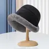 Touca Chapéu de Inverno Grossa de Pelúcia Quente Ursinho Fofo, Chapéu de Tricô para Outono e Inverno com Circunferência da Cabeça Grande