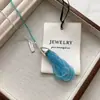 Colar Longo com Pingente de Franja de Contas de Cristal Estilo Igual de Blogueira Coreana para Mulheres, Corrente para Suéter Versátil de Nicho de Alta Qualidade