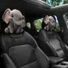 Funda de reposacabezas de coche de dibujos animados linda, funda de cojín de coche de animales, funda de almohada para cuello de coche suave