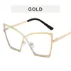 Óculos Cross X Anti Luz Azul Lente Plana Moda Feminina Ins Armação de Metal Armação de Óculos Artística Retro Cyber Celebrity Personalizada