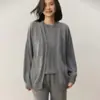Cardigã de Caxemira Estilo Casual para Mulheres, Comprimento Médio, Estilo Preguiçoso, Peça de Tricô Solta, Jaqueta Suéter Versátil, Casual