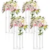 Accesorios para bodas transfronterizas, soportes de flores de acrílico transparente, arreglos florales para bodas de hotel, decoraciones de pared de fondo para bodas