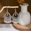 Pendientes Geométricos de Flor Europeos y Americanos Transfronterizos para Mujer, Estilo Étnico Retro, Temperamento Artístico, Pendientes de Borla Personalizados, Venta al por Mayor de Joyería
