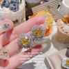 Brincos de gema amarela de ganso brilhante banhados a ouro 18K multicortado cor tesouro ovo de pombo zircão flash diamante brincos pulseira