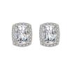 Deseo venta caliente moda color tesoro aretes fabricantes mayoreo aretes de diamante rectangulares aretes de cristal de circón color diamante completo