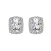 Deseo venta caliente moda color tesoro aretes fabricantes mayoreo aretes de diamante rectangulares aretes de cristal de circón color diamante completo