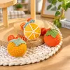 Producto Terminado Creativo: Llavero Colgante de Bolso de Ganchillo Naranja y Caqui de Hilo Tejido a Mano, Adorno Colgante Pequeño Tejido Regalo