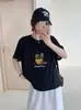 Camisa de Algodão de Bambu Solta Feminina Gola Redonda Manga Curta Versátil Emagrecedora Floco de Neve Algodão Direto da Fábrica