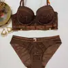 Lencería sexy de encaje para mujer para comercio exterior europeo y americano, estilo francés, conjunto de sujetador realzador y reductor para busto pequeño con soporte lateral y elevación del pecho