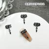Joyería de uñas tejida a crochet estilo oscuro cruz de metal corazón calavera joyería de aleación para uñas accesorios de diamantes para uñas