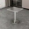 Conjunto de Mesa de Jantar em Aço Inoxidável para Lanchonetes, Cantinas, Restaurantes, Cafés, Lojas de Chá com Leite, Lojas de Macarrão, Mesas e Cadeiras Retangulares Estilo Industrial