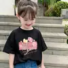 Camiseta de Manga Curta para Meninas Verão 2026 Nova Estilosa Roupas de Bebê Verão Finas Roupas Infantis Tops de Princesa para Crianças