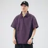 Nueva Camisa Polo de Verano para Hombre, Top Casual Holgado para Hombre, Camisa de Media Cremallera de Alta Gama de Marca de Moda para Hombre