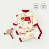 Conjunto de Roupas de Algodão para Bebê Outono e Inverno Conjunto Separado Quente Espesso Estiloso para Sair Jaqueta de Algodão para Recém-nascido Roupas de Inverno Roupas de Ano Novo