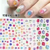 Adesivos de Unha Desenho Animado Fofo Tridimensional Feijão de Gel Arco-Íris Embossados Engraçados Slime DIY Adesivos de Unha Usáveis