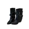 Botas western de tornozelo estilo cowboy coreano com salto grosso para mulheres, nova coleção outono 2026, botas de moda retrô e estilosas