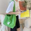 Nova bolsa de lona cor creme doce, bolsa de mão para estudantes, bolsa de ombro grande capacidade, departamento de cores feminino