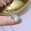 Acessórios DIY S925 Prata Esterlina Bonito Moda Pérola Pingente Vazio Suporte Acessórios Colar Feito à Mão Pingente Suporte de Prata Feminino