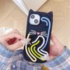 Funda de teléfono DIY Line Cat para iPhone 16 Pro Max, resistente a caídas, suave, de 14/13 pulgadas, para Apple 15 Pro Max