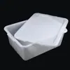 Cesta de plástico rectangular caja blanca cesta de almacenamiento de cocina marco caja de exhibición de alimentos comercial caja para conservar fresco no