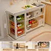 Estante de Almacenamiento para Cocina, Mesa Multifuncional de Piso de Múltiples Niveles para el Hogar, Ultra Estrecha, Mesa de Trabajo, Gabinete de Almacenamiento, Gabinete Lateral Estrecho