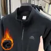Sudadera de Forro Polar para Hombre con Cuello Alto, Chaqueta Cardigan, Forrada de Polar, Color Sólido, Bordada, Chaqueta de Polar Cálida, Importada