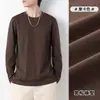 Camiseta de manga larga para hombre de algodón puro de peso pesado de 270 g, nuevo modelo 2026, gruesa, holgada y firme, camiseta básica en color verde militar, adecuada para primavera y otoño