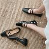 Zapatos Mary Jane Planos Cuadrados de Piel Genuina, Zapatos Planos Hebilla Retro Franceses, Zapatos de Mujer, Zapatos Planos de Moda