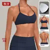 Almofada de Peito Areia de Outono Sutiã de Yoga Costas Nuas Apertado Roupa Esportiva Esporte Corrida Fitness Top 6932