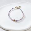 Pulseira Feminina de Contas de Pedra Natural e Pérola de Água Doce Natural Dopamina Colorida Primavera e Verão Luxo Leve Pulseira de Cordão de Mão de Alto Nível Joias