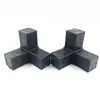 Conector T Sólido de Tubo Cuadrado 25mm, Conector de Esquina de Plástico Negro con Codo a 90 Grados, Escuadra de Esquina, Accesorios de Aleación de Aluminio para Puertas y Ventanas