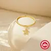 Moda europea y americana s925 plata de ley simple liso círculo fino amor cruz estrella luna gota de agua colgante anillo de compromiso