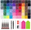 Atacado best-seller transfronteiriço 48 cores 60 cores strass de fundo plano 15 grades 40 grades conjunto de strass de resina strass AB acessórios de decoração para nail art