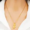 Pingente de raposa dourado areia estilo coreano da moda para mulheres, imitação de raposa fada 3D ouro duro, presente fofo, joia pingente banhada a ouro cobre