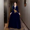 Vestido de Presentación Coral para Mujer, Vestido Largo Nuevo para Concurso Red-Song, Atuendo de Escenario para Recitación de Poesía de Estudiante Universitario