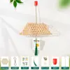 Linterna de tejido de bambú para el Día de Año Nuevo, linterna mini brillante de mano, paquete de materiales para manualidades DIY para niños, estilo antiguo, bote pequeño