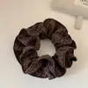 Scrunchie Retro Coreano de Leopardo com Camada Dupla Versátil para Coque Estiloso Cordão de Cabelo da Moda