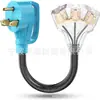Enchufe Macho Tt-30P a 3 Tomas Hembra Domésticas 5-15R/5-20R de Hoja en T con LED