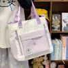Nova Bolsa de Estudo Color-Blocking Estilosa e Fresca, Doce e Estilo College para Alunos do Ensino Fundamental II e Médio, Mochila Leve para Passeios de Primavera