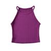 2216-23 Primavera/Verano Nuevo Estilo Coreano Casual Ajuste Delgado Color Sólido Cuello Halter Sin Mangas Camiseta sin Mangas