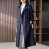 Cortavientos de longitud media para mujer 2026 Diseño Nuevo Primavera/Otoño Abrigo con Cintura Ceñida Ropa Exterior