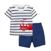 Comercio Exterior Ropa Infantil Verano Nuevo Transfronterizo Al por Mayor Hombres y Mujeres Bebé Manga Corta Pantalones Cortos Camiseta Conjunto de Dos Piezas