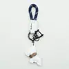 Chaveiro de Filhote de Couro Genuíno Feito à Mão Cordão Anti-Perda Pingente Chaveiro de Carro Bulldog Francês Chaveiro de Corda Trançada