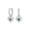 Aretes Europeos y Americanos Transfronterizos Nuevos S925 Plata Esterlina Corazón Zirconio Verde Lujo Accesible Aretes de Alta Gama Joyería Versátil de Moda para Mujeres