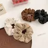 Anillo para el pelo de intestino grueso con cara sonriente de dibujos animados, joyería de tienda de 2 yuanes, accesorios para el cabello coreanos, tocado, simple, color té con leche, cuerda para el pelo de niñas