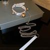 Gargantilla de cuerda de tracción con cadena de campana de cuero distintiva, estilo hip-hop, elegante y de alta calidad, para clavícula de mujer.