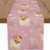 Camino de mesa navideño transfronterizo, mantel largo festivo con estampado navideño, nuevo diseño para el hogar, comedor, sala de estar, mesa de comedor y mesa de centro