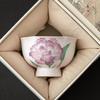 Taza Maestra con Forma de Clavel Pintada a Mano por el Fabricante, Taza Grande para Té Kung Fu, Taza de Té de Cerámica, Taza Especial para Beber Té, Anti-Escaldante