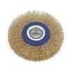 Roda de Arame em Estoque Escova de Arame Aço com Fio Revestido de Cobre Fio de Aço Inoxidável Conjunto de Rodas de Arame Escova de Arame para Polimento Remoção de Ferrugem Roda