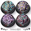 Conjunto de lentejuelas pequeñas mixtas de 1m +2m +3m de color degradado con brillo, polvo de purpurina, material de gel para esmalte de uñas al por mayor